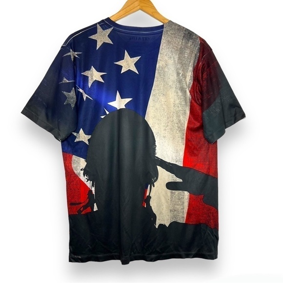 Get A Life Patriotic Soldier T-Shirt USA Flag Men’s Large L - Picture 2 of 3